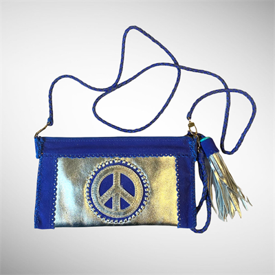 World Family Ibiza Peace Clutch   (royal blue/ silver)